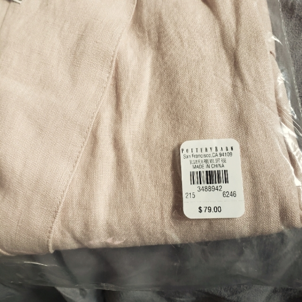 Pottery Barn linen robe blush color new with tags xl